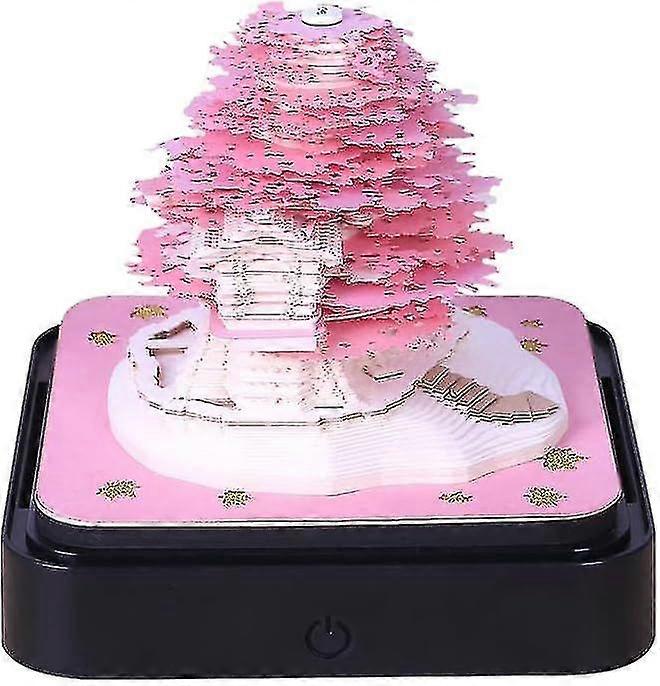 2024 Calendar Notepad With Light, Desk Calendar With Led Light, Creative Desk Calendar Diy Notepad, 3d Art Calendar Paper Sculpture House Sculpture Gi