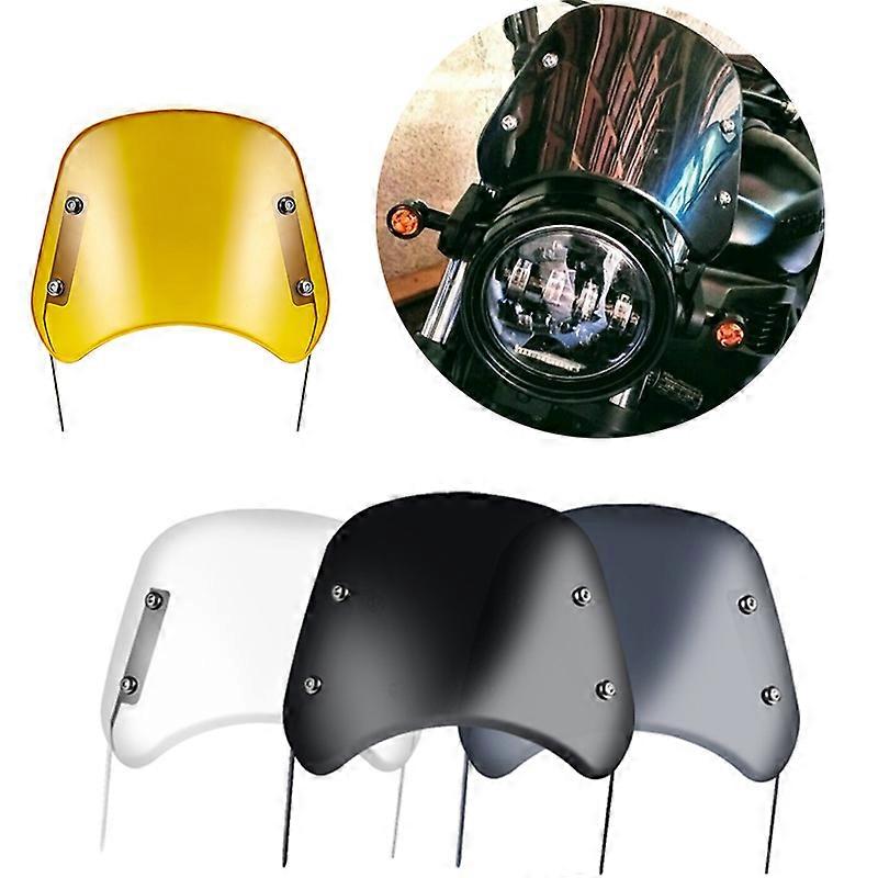 4colors Motorcycle Windshield Wind Deflector Windscreen Universal for Harley Honda Yamaha Kawasaki Suzuki 6.5"-9.45" Headlight