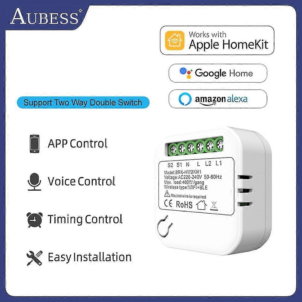 16a Homekit Smart Switch 2-way Wifi Mini Diy Smart Breaker Automation Module Via-Yvan