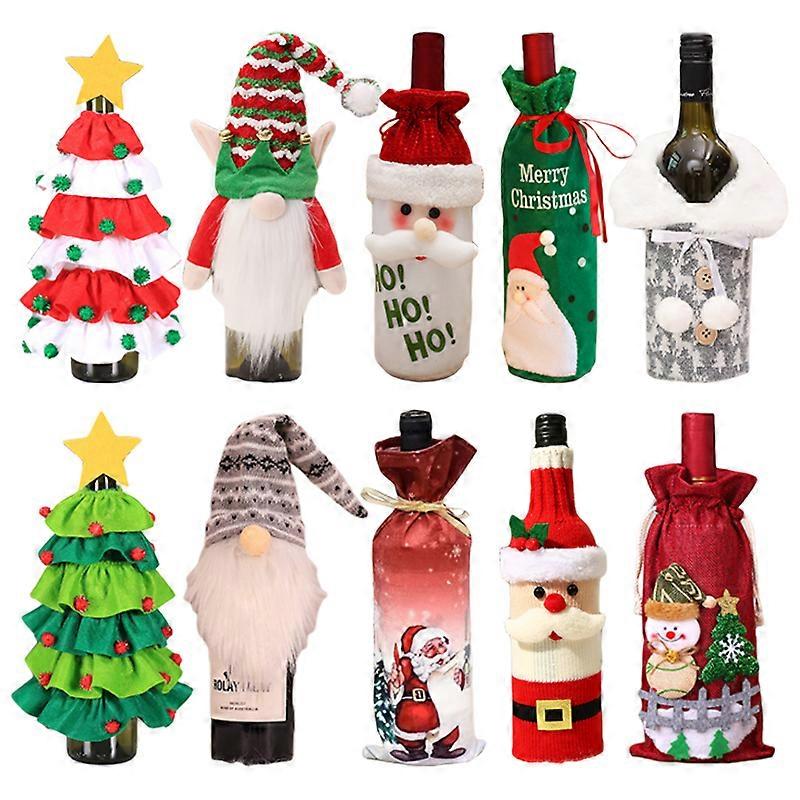 زينة عيد الميلاد للمنزل سانتا كلوز غطاء زجاجة النبيذ حامل زجاجات جورب ثلج عيد الميلاد Navidad ديكور 2023 رأس السنة الجديدة