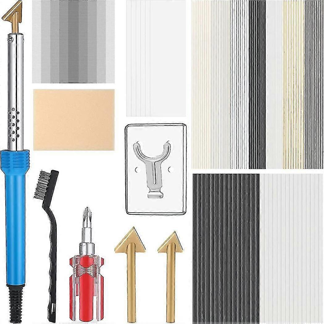 Plastic Welding Kit, Include 110v 80w Plastic Welder 96 Plastic Welding Rods 7 Types, For Bumper Re
