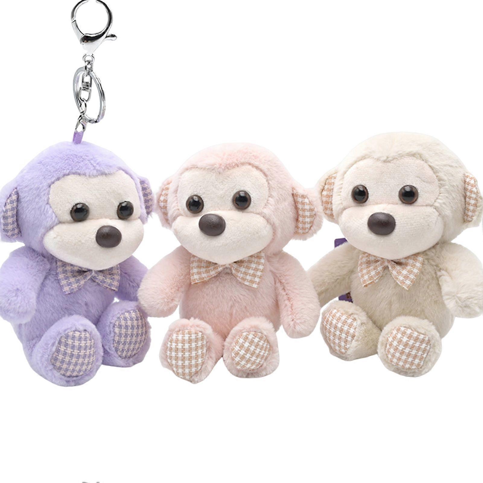 Monkey Plush Doll Keychain No fading and Good Elasticity Gift for Girl Women Lover Girlfriend
