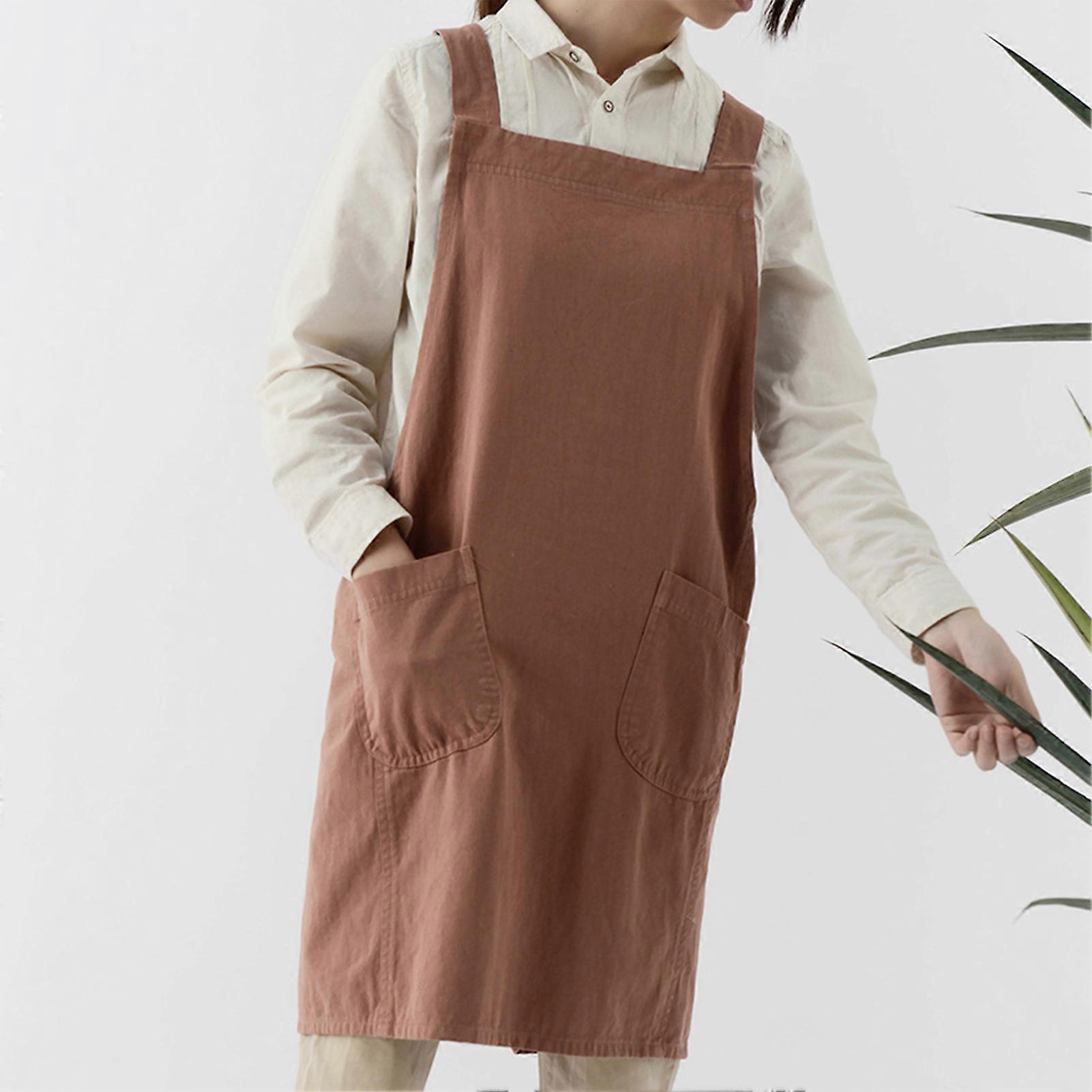Unisex Adjustable Apron with Pockets Water Oil Stain Resistant Black Aprons