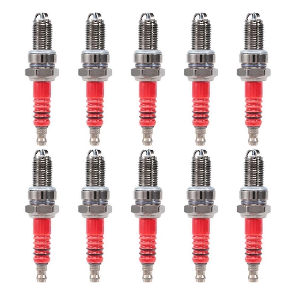 10 Pcs 3-Electrode Spark Plug D8TC for 125Cc 150Cc 200Cc 250Cc Motorcycle Scooter ATV Quads