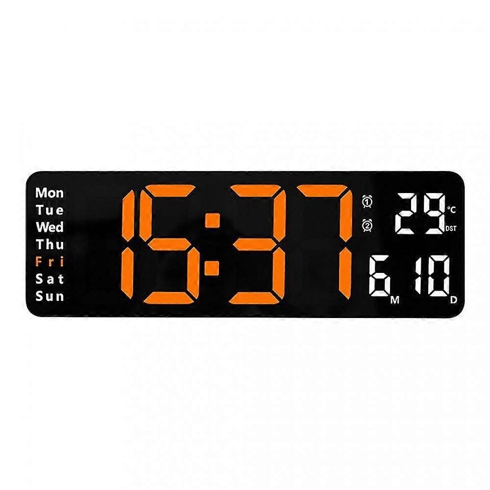 Digital Wall Clock Remote Control Power Off Memory Table Decor