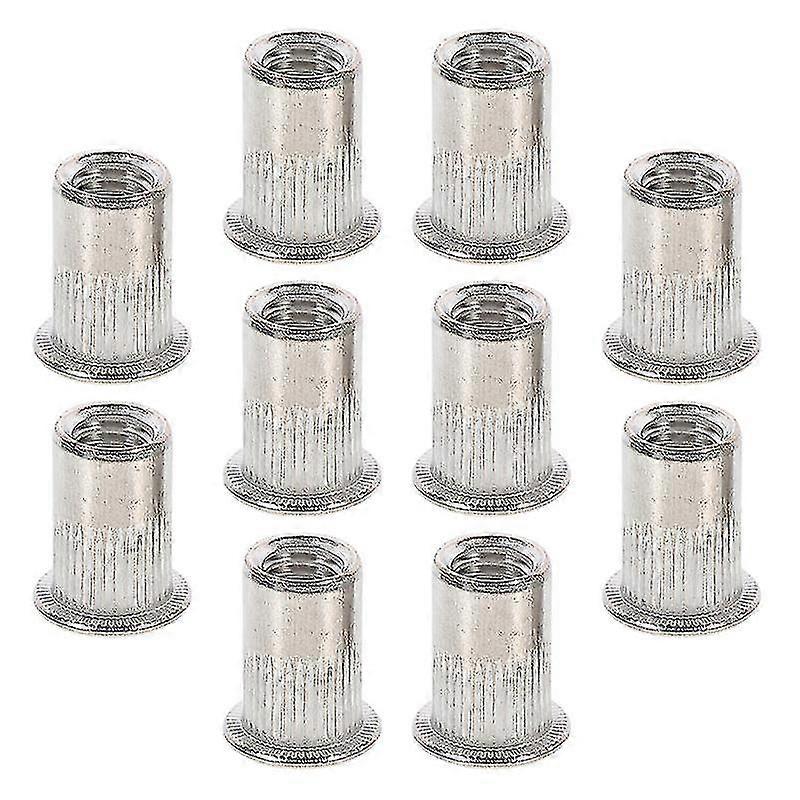 10pcs Rivet Nuts Stainless Steel M10 Flat Head Threaded Insert Rivet Nutsert