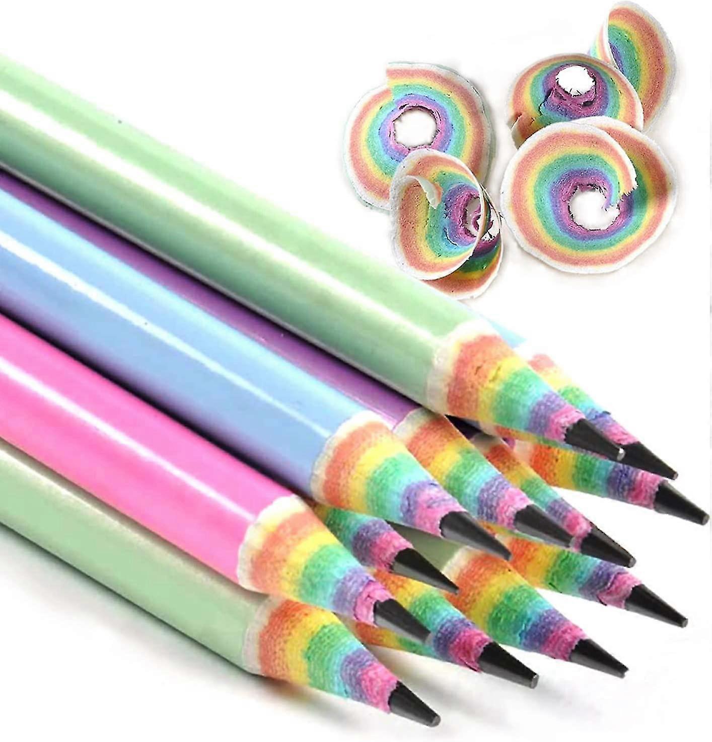 Rainbow Pencils Drawing Writing Pencil, Recyclable Paper, Pre-sharpened