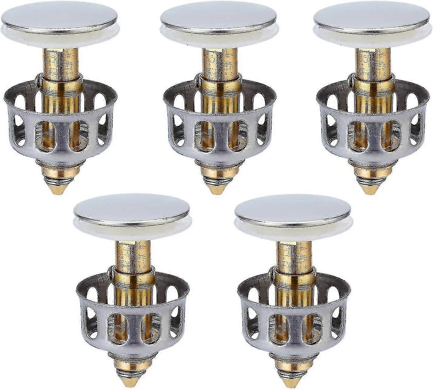 35mm Universal Wash Basin Bounce Drain Filter,basin Pop-up5pcssilver