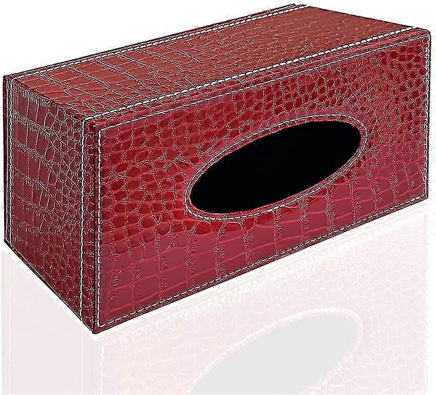 Stylish Pu Leather Tissue Box Holder, Modern Rectangular Towel Rack Pumping