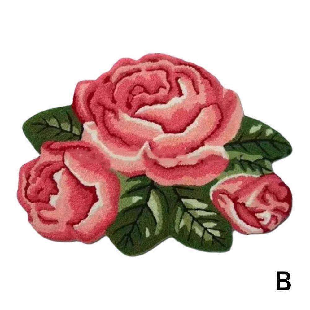 Flower Shape Rugs Bedroom Floor Mat Art Carpet Bedside Pad Hallway Doormat