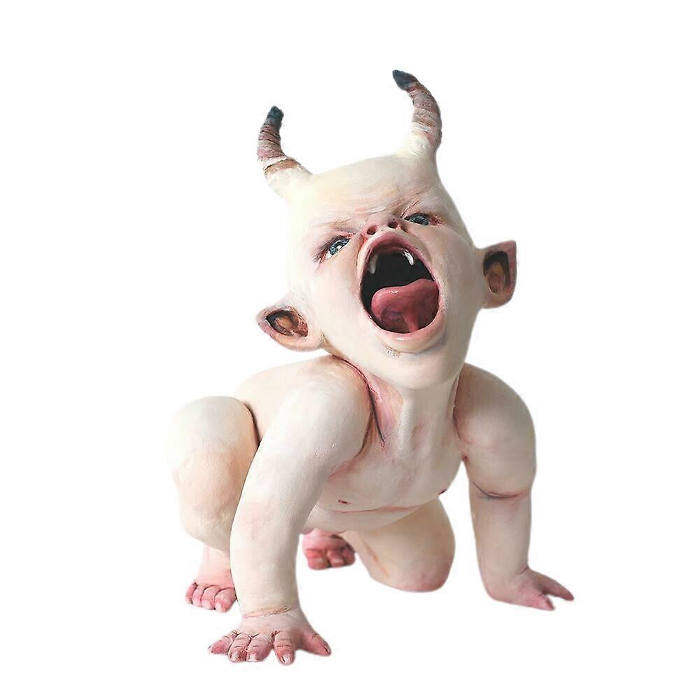 Devil Baby Resin Statue Sculpture Doll Creepy Ghost Babies Ornament Halloween Scary Haunted House Decoration Party Props