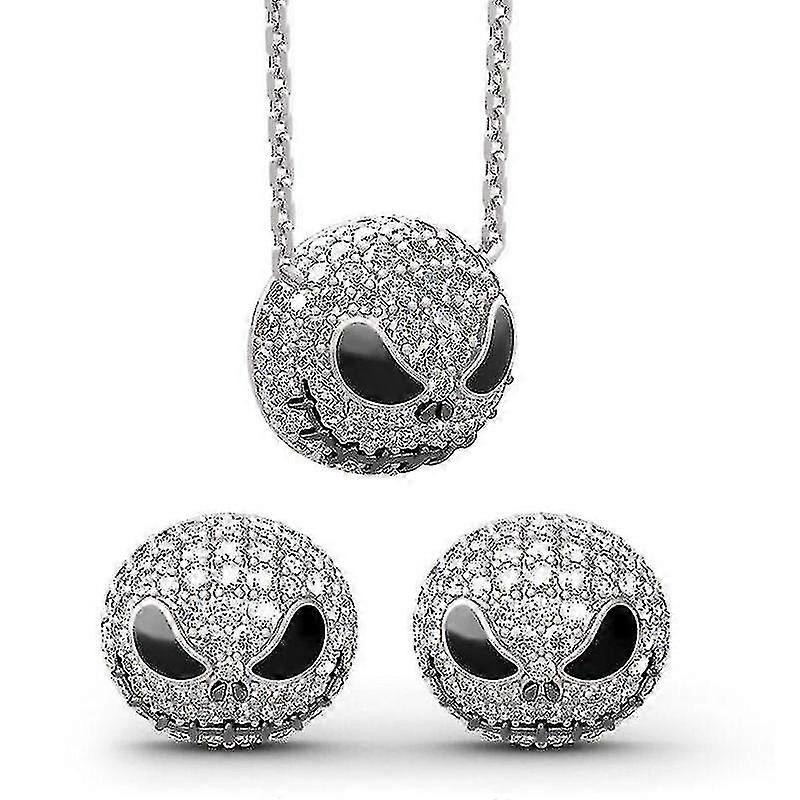 Skull Earrings Necklace Set