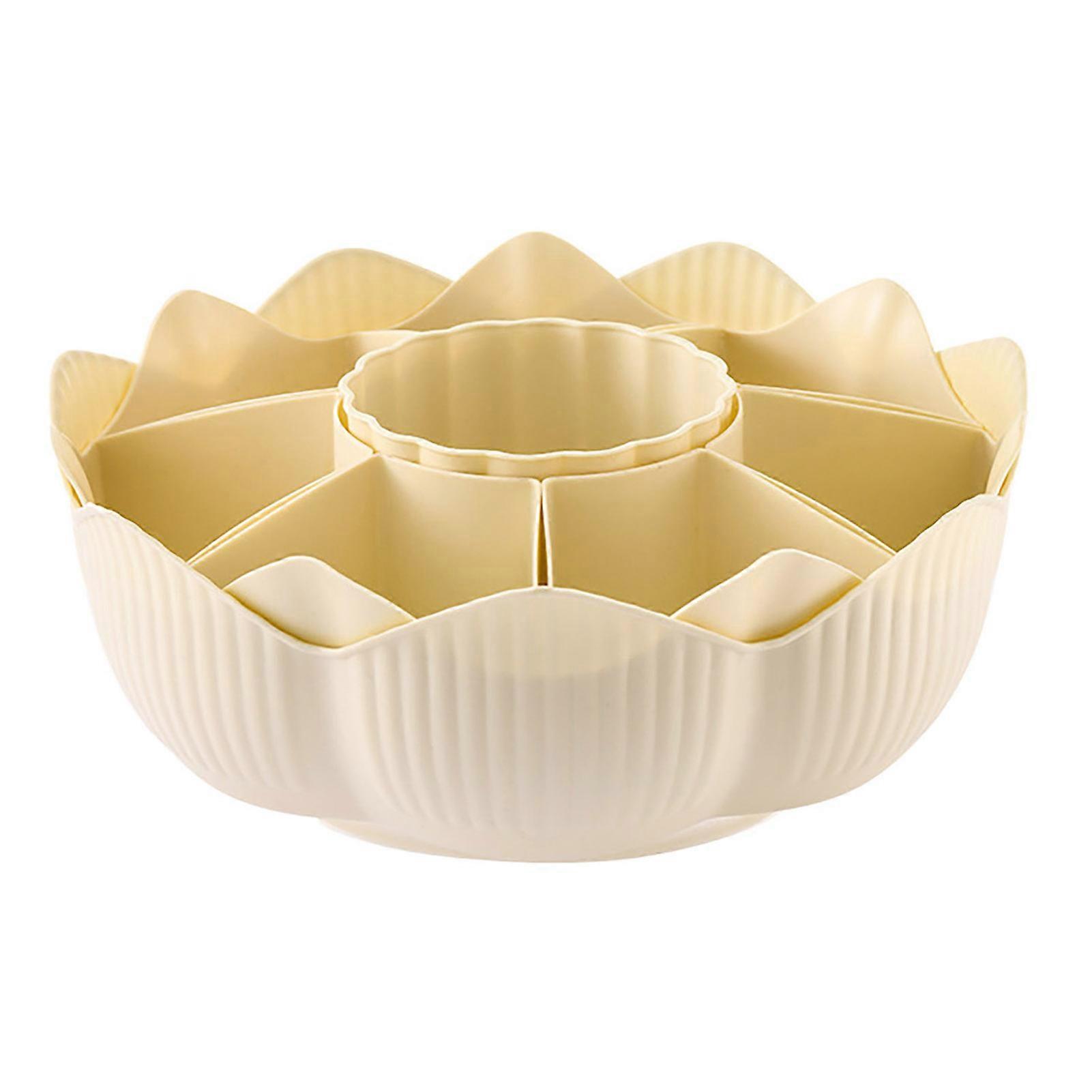 360 Dgree回転式サービングトレイ8ディバイダー取り外し可能な鍋サービングボウルスナック用の排水食品トレイ野菜フルーツ