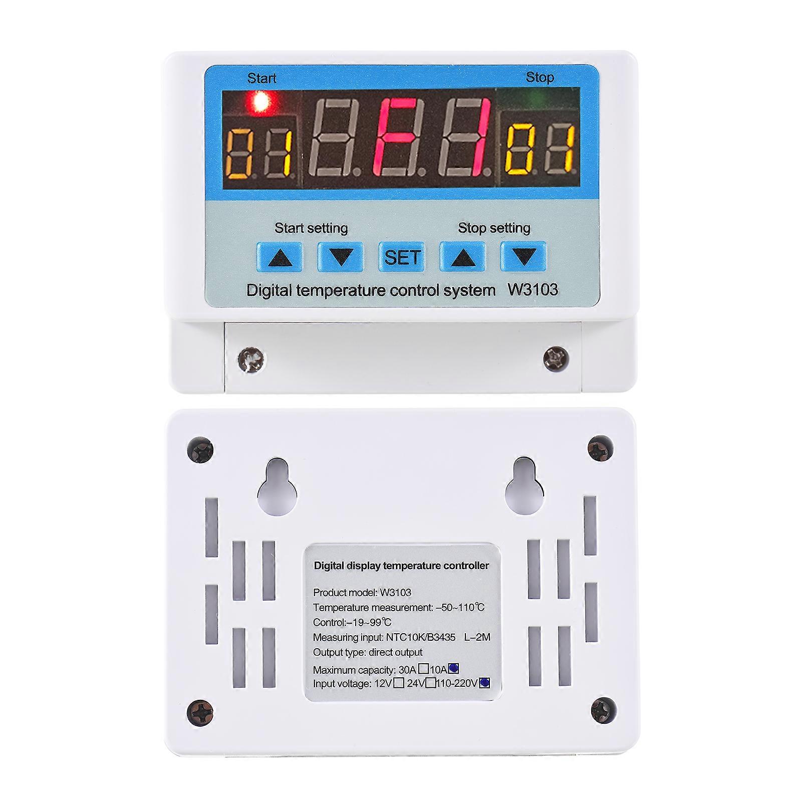 30A/AC110-220V LED Digital Temperature Controller Intelligent Thermostat Heating Cooling Temperature Control System with Sensor