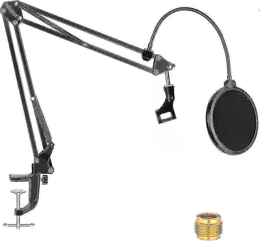 Microphone Boom Arm Kitcrophone Scissor Arm Stand With Mic Clip, Pop Filter