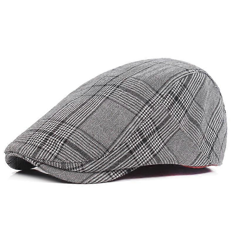 MIMIGO Plaid Pattern Mens Newsboy Gatsby Hat Vintage Beret Flat Ivy Cabbie Driving Hunting Cap for Boyfriend Gift