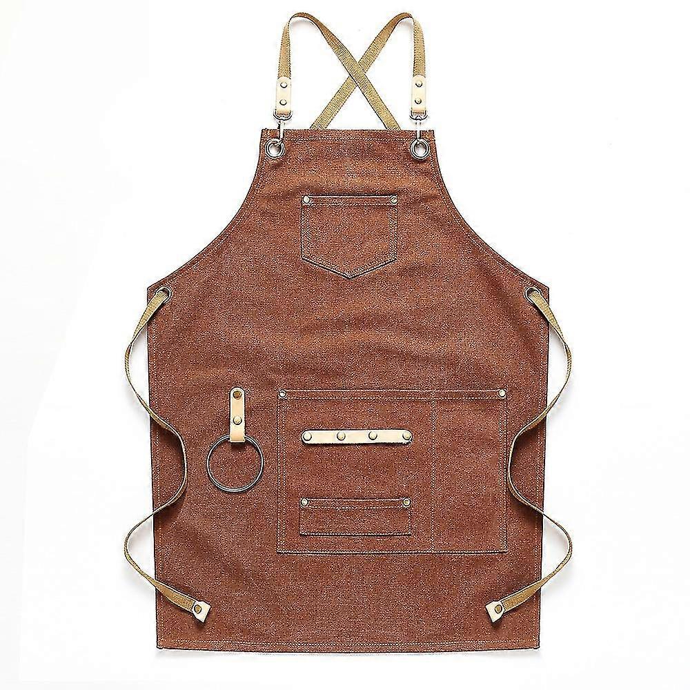 Retro Style Work Apron Barber Canvas Apron Non-Stick Hair Florist Bartender Apron (Random Color)