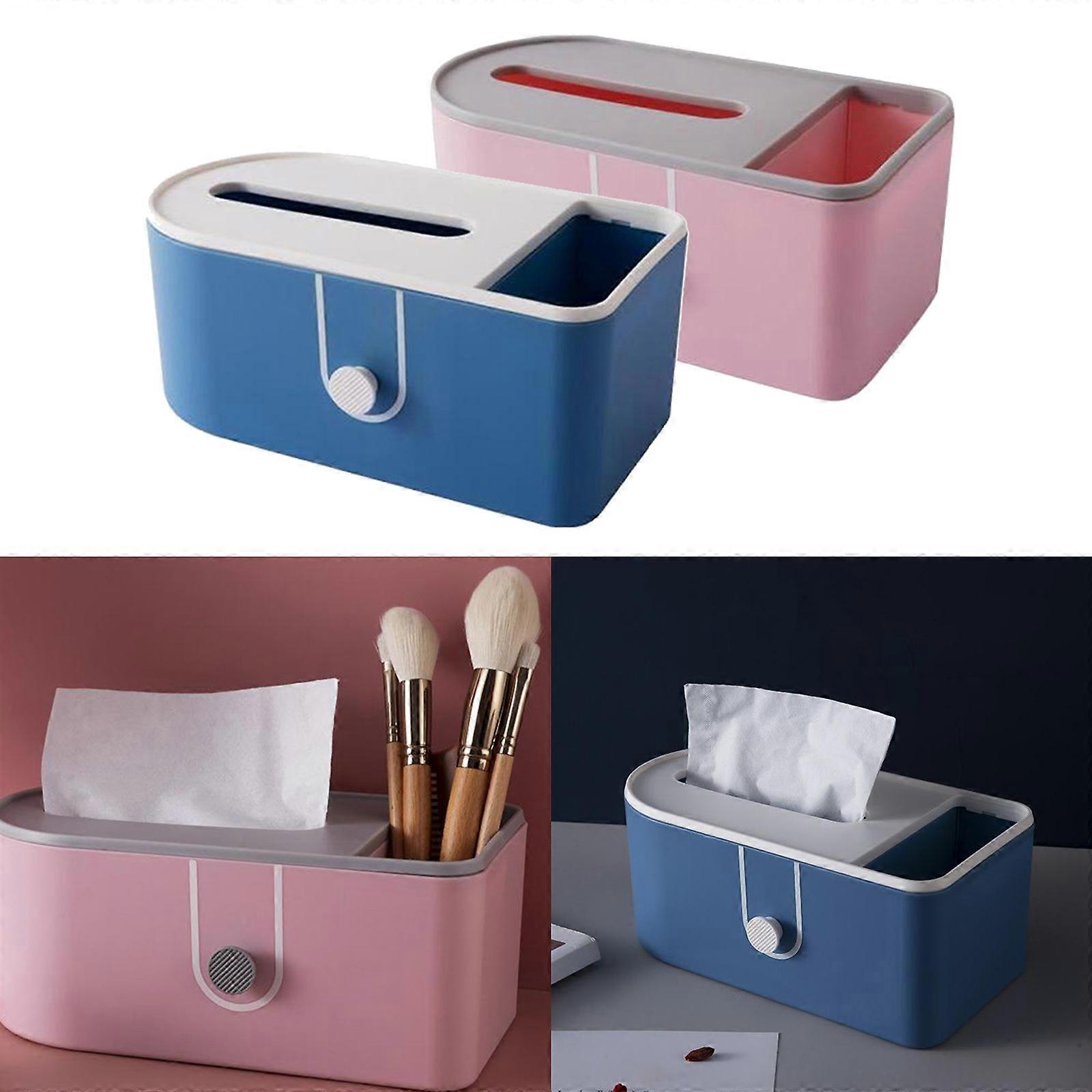 2x Multifunction Tissue Box Rectangular Facial Tissue Holder Storage Box