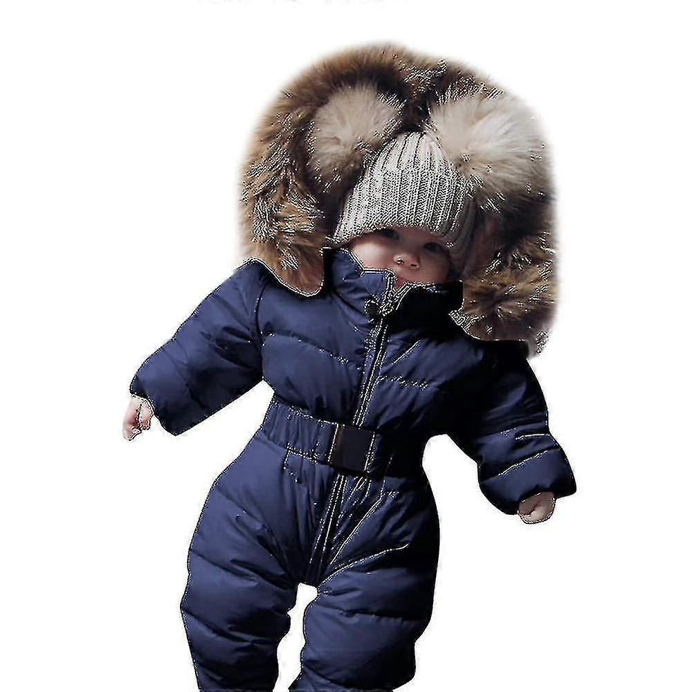 Unissex bebê com capuz macacão para 0-24 meses meninos meninas macacão romper com colar de pele PK