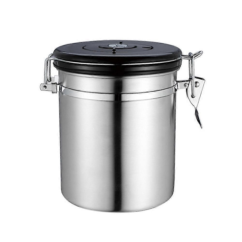 Recipiente de armazenamento de recipiente de café com válvula de ventilação DE CO2 e roda de rastreador de data para café moído