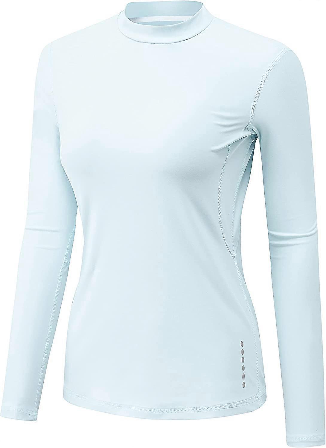 Femmes Polaire Col Montant À Manches Longues Chemises De Course Couche De Base Thermique Hauts Actifs S-2XL