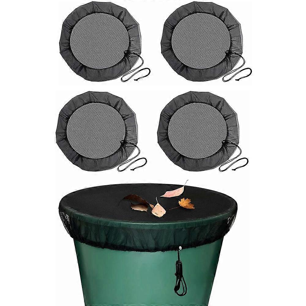 4 Pcs 85cm Rain Barrel Net, Rain Barrel Protective Net with Drawstring, Adjustable Protective Net, Protection Against Mosquitoes and Leaves
