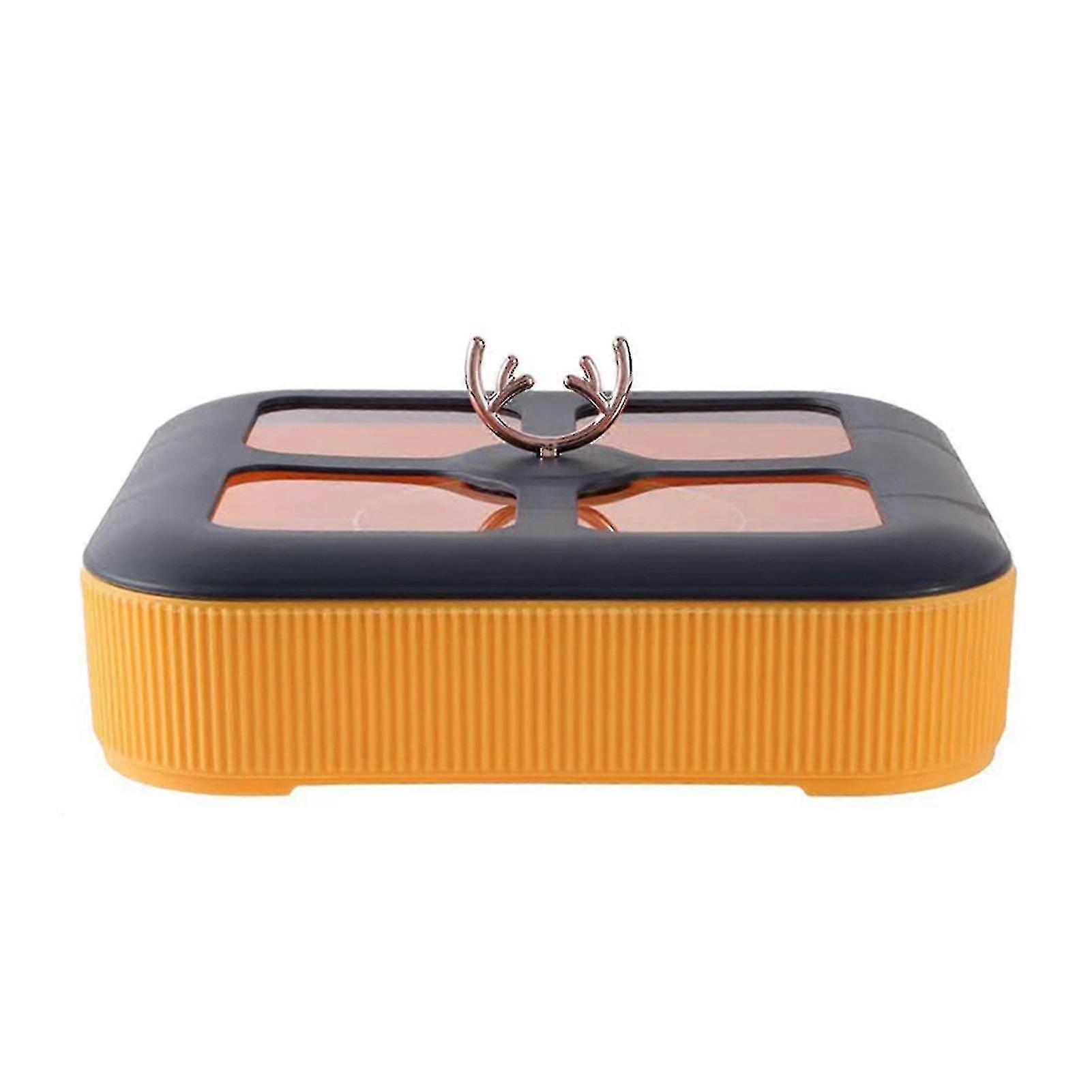 Snack Serving Tray Multi-compartment Food Fruit Storage Box With Lid