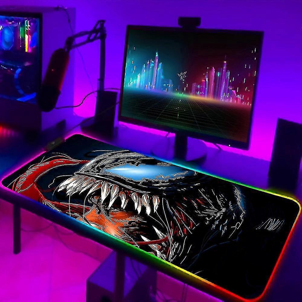 Venom Villain RGB Mouse Pad with Backlit LED - Game Player Mat (300x800x3)