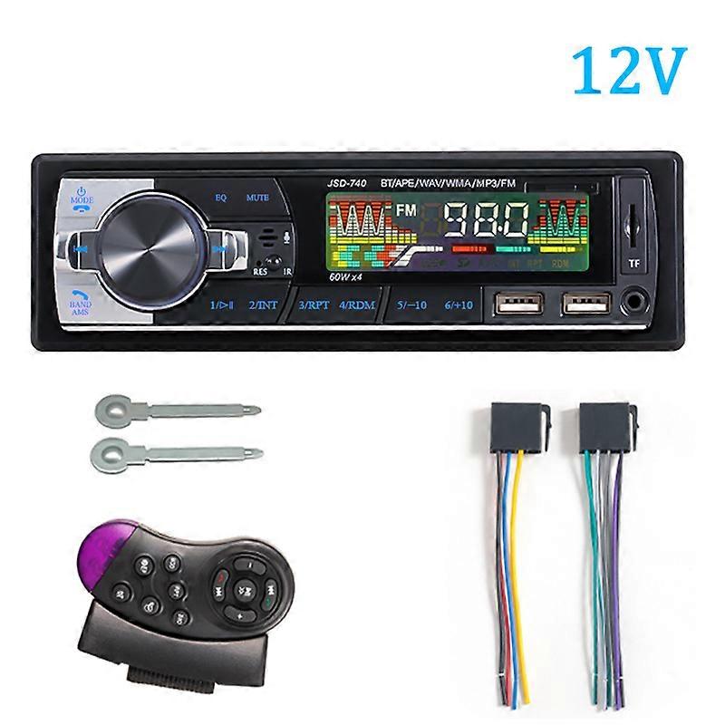 Hippcron Car Radio Audio 1din Bluetooth Stereo MP3 Player FM Receiver 60Wx4 12V Support Charging USB/TF Card With Remote Control