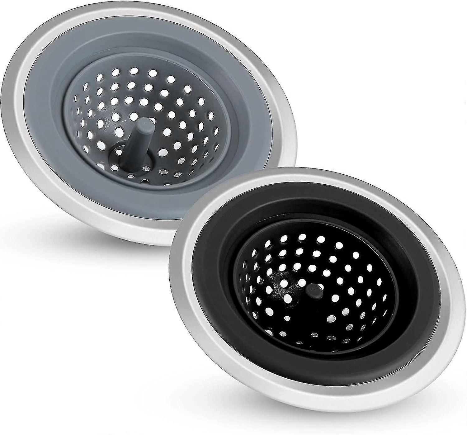 2 Pack Silicone Sink Stopper For Kitchen