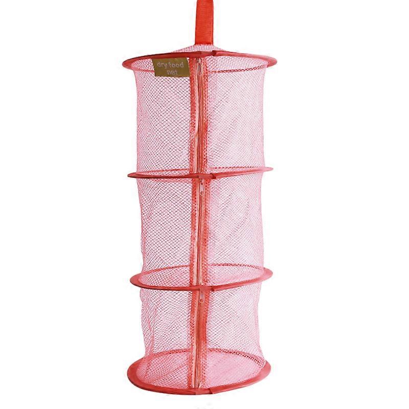 Underwear Clothes Basket Three-Layer Zipper Hanging Basket Folding Multi-layer Drying Rack Mesh Laundry Basket
