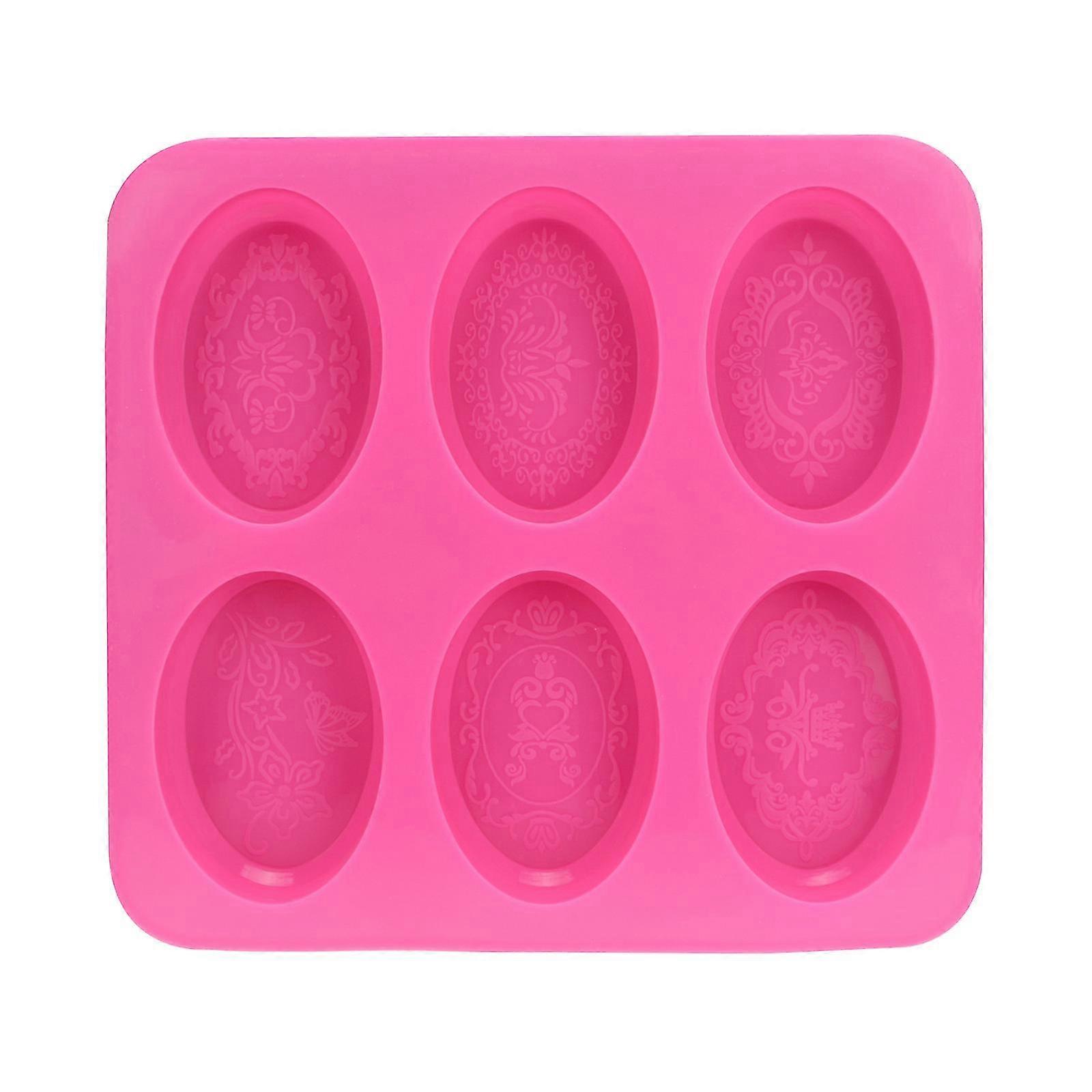 Six Consecutive Oval Soap Molds, Silicone Soap Molds, Lace Pattern Molds