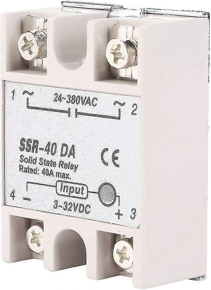 Single Phase DC-AC Solid State Relay SSR-40DA 40A Input Voltage 3-32V DC Output Voltage 24-380V AC