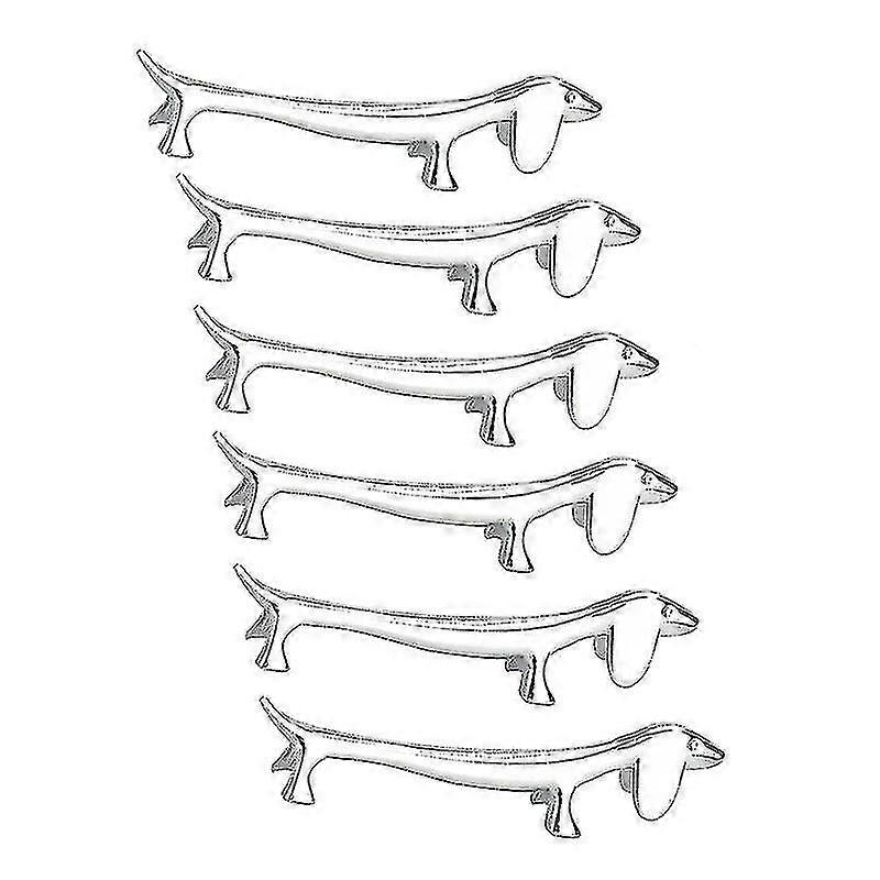 6 Pcs Chopsticks Rest Little Dog Zinc Alloy Fork Spoon Tableware Tool