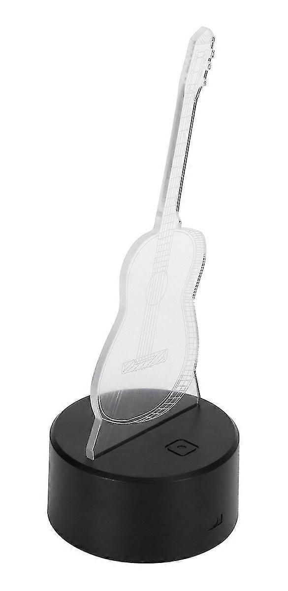 Luz Led 3d Guitarra Noche 7 Colores Interruptor De Luz Noctu