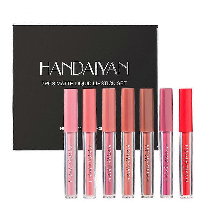 7pcs Non-sticky Cup Matte Liquid Lipstick Set Gift Box