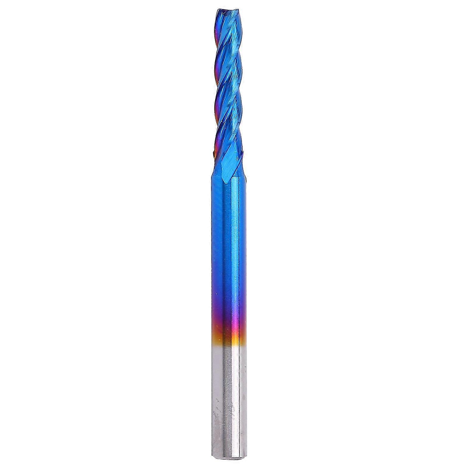 4Flute CNC Straight Handle End Mill with Tungsten Steel NanoBlue Coating (3.175 x 2.5 x 12)