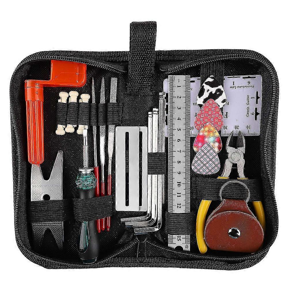 Guitar Repairing Tool Set Maintenance Cleaning Tool Kit String Organizer Ruler Gauge Measuring Tool