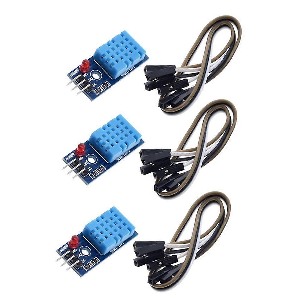3x Digital DH11 Temp Humidity Sensor Module with Cable for  Kit