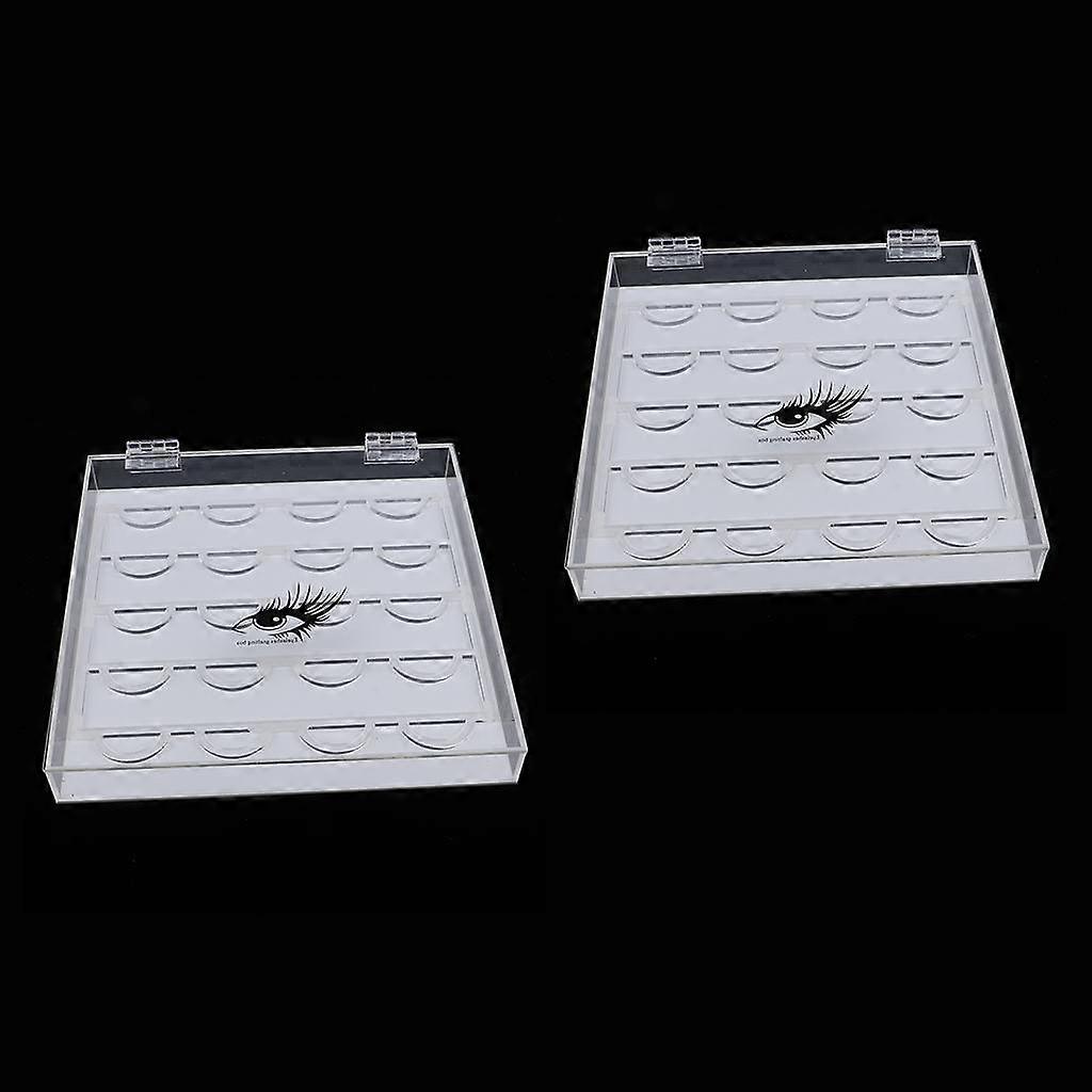 10 Pairs of False Eyelashes Storage Box with Box Holder Compartment 2x
