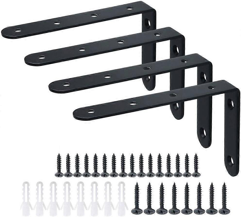 Shelf Brackets Black - Metal Angle Bracket 125mm x 75mm Shelf