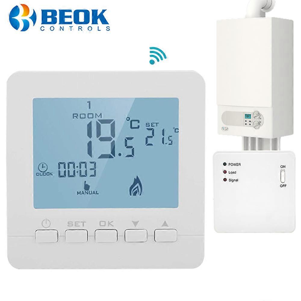 Wireless & RF Thermostat Smart Temperature Controller Kit Programmable Battery Powerd for Gas Boiler Room Heating