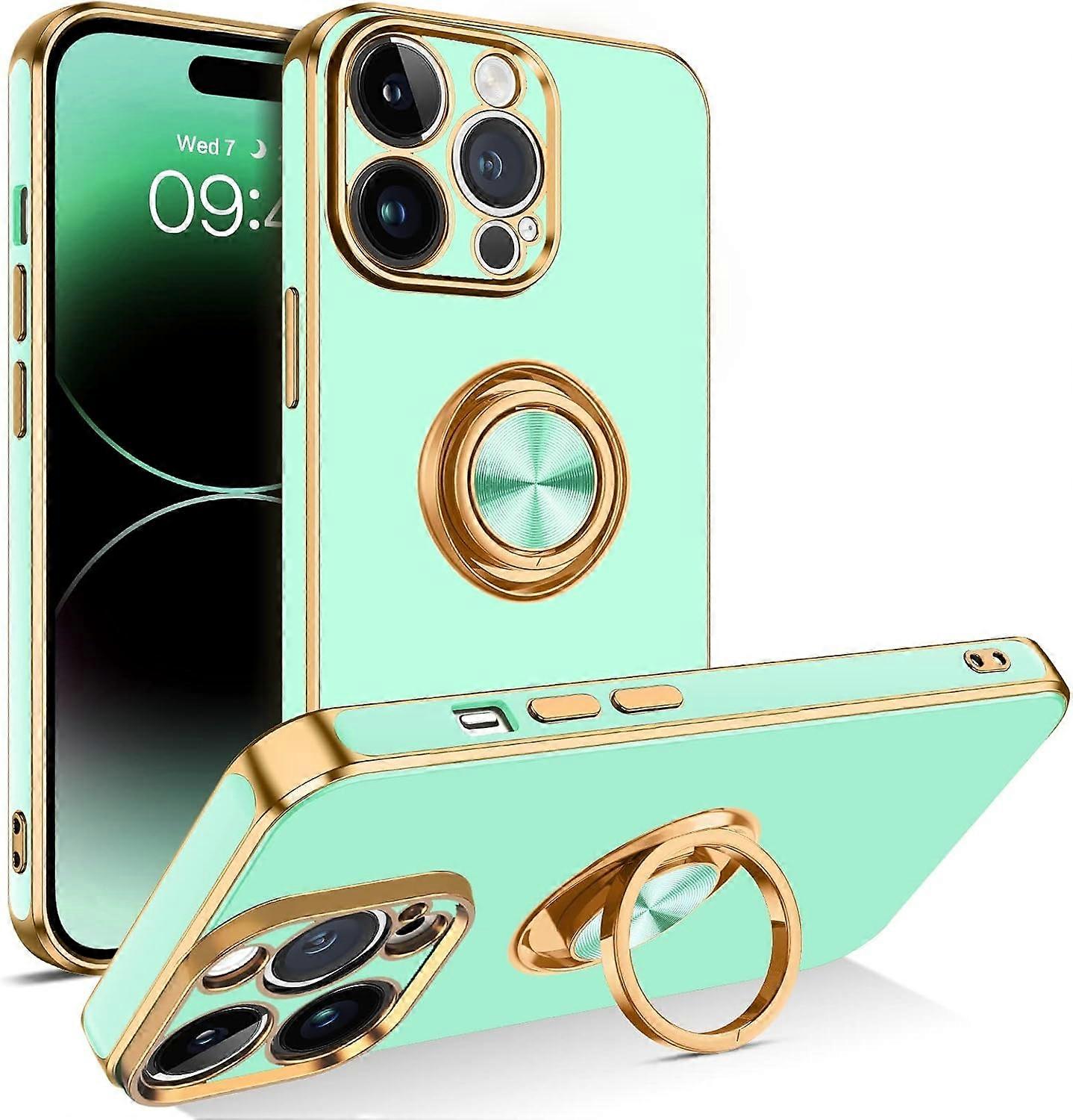 TIANYING iPhone 14 Pro Max Case, Slim Lightweight 360 Ring Holder Kickstand Support Car Mount Shockproof Women Men Non-Slip Protective Case for iPhone
