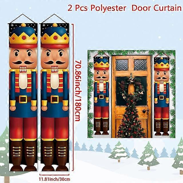 Nutcracker Soldier Banner Christmas Door Curtain Merry Christmas Decoration for Home 2023 Xmas Navidad Natal New Year Gifts