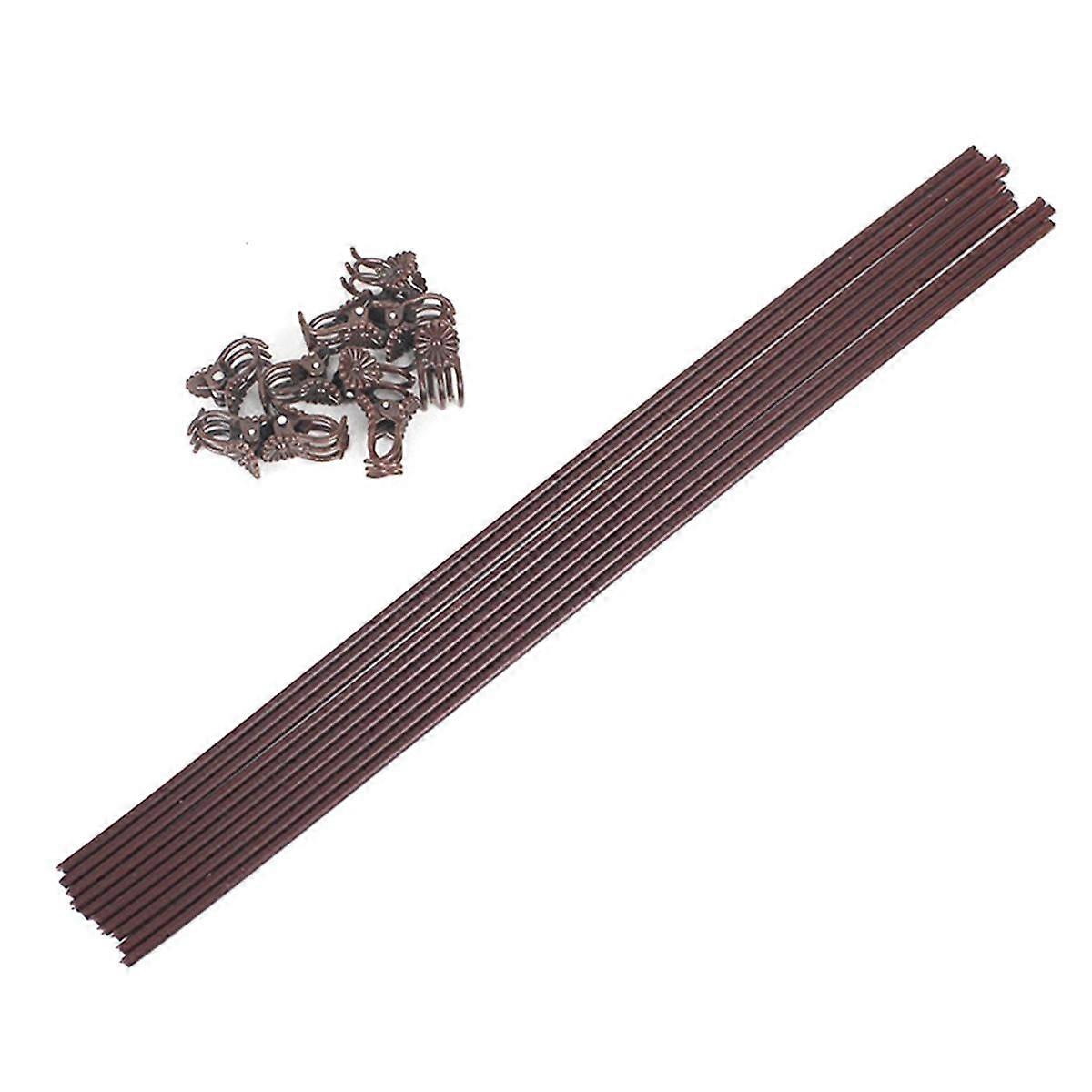 10 Pcs Plant Supports for Indoor Plants with 10 Clips, 50cm Plant Sticks Support Bendable Metal Steel