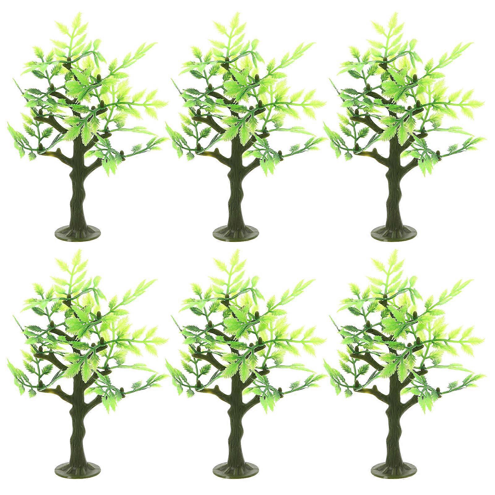 6Pcs Sand Table Tree Small Scenery Landscape Trees Plastic Trees Model for Mini Architecture