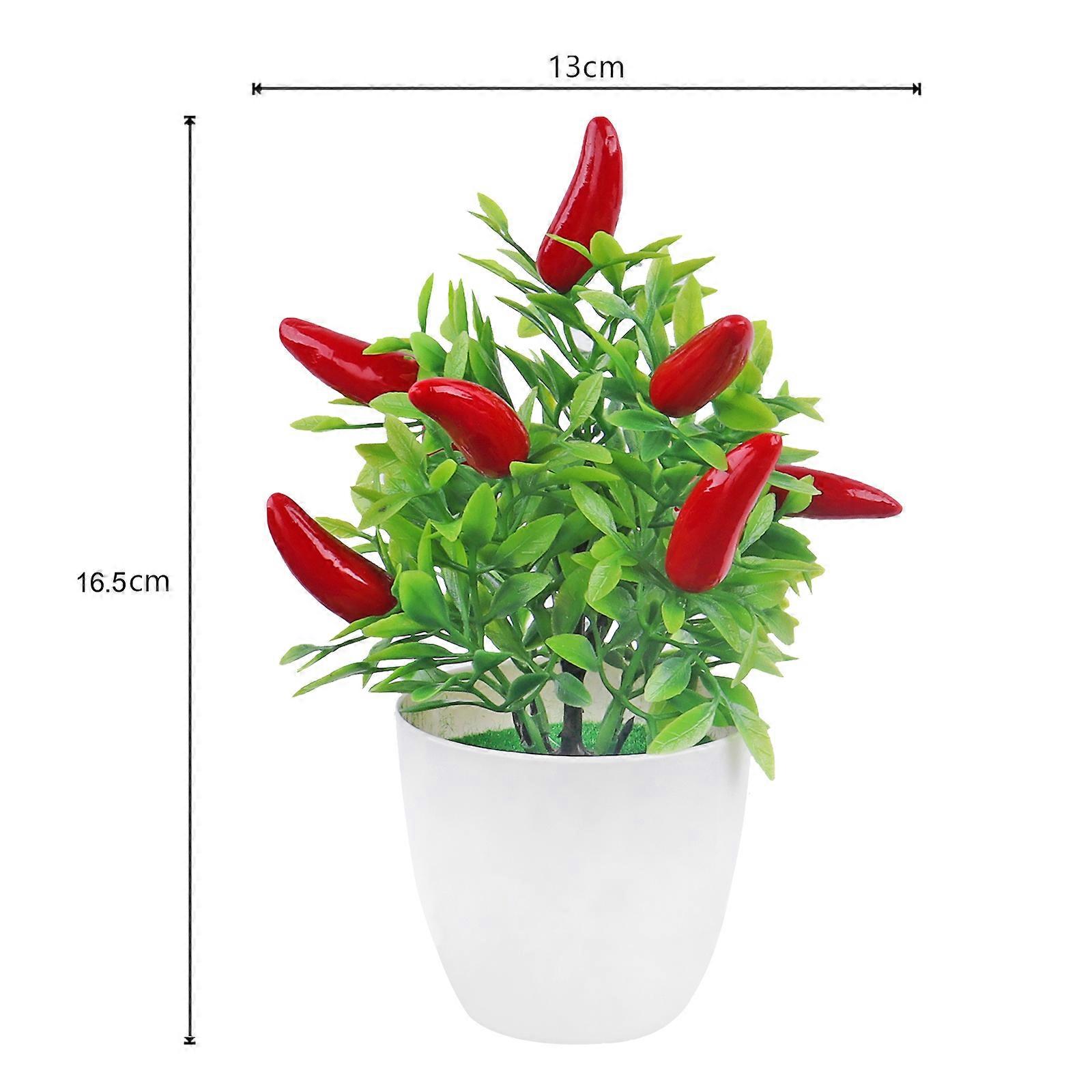 Artificial Plants Bonsai Orange Pomegranate Fruit Chili Tree Potted Windowsill Decor Home Table Decoration Mini Plastic Ornament