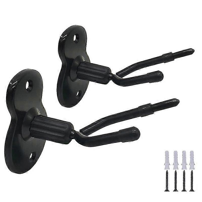 2Pcs Wall Mounted Violin Stand Display Stand Violin Stand Hook Horizontal or Vertical Stand with Bow Hook (Iron Base)