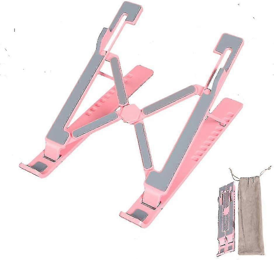 Portable Laptop Stand 10 Angles Adjustable Abs, Real Lightweight Non-slip Foldable Desktop Holder Compatible With 10"  15.6" Laptops Tablet