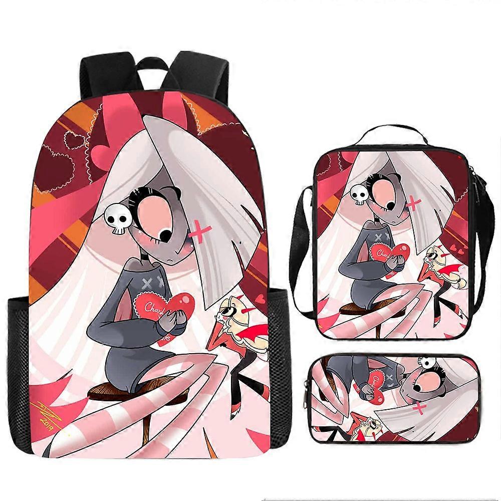Hell Inn Hazbin Hotel Studente Zaino Cartone Animato Zainetto Zaino a tracolla Zaino a tracolla Matita Ba